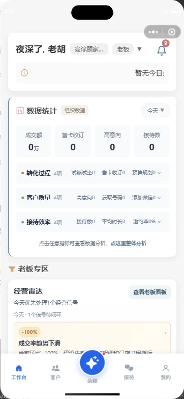 问朵娜老板原生微信小程序工作台