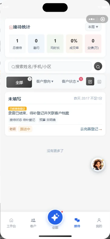 问朵娜导购接待列表页面